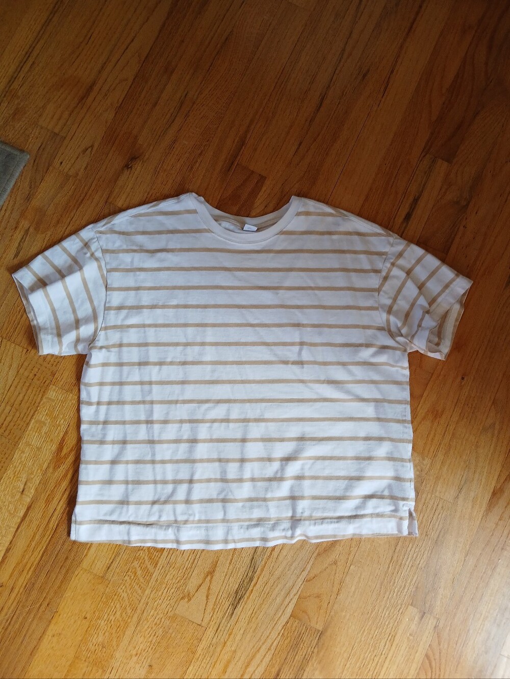 Tan and White Striped Vintage Tee